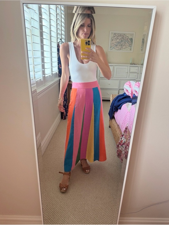 Boden Dresses & Skirts - Multicolor Linen Striped Maxi Skirt